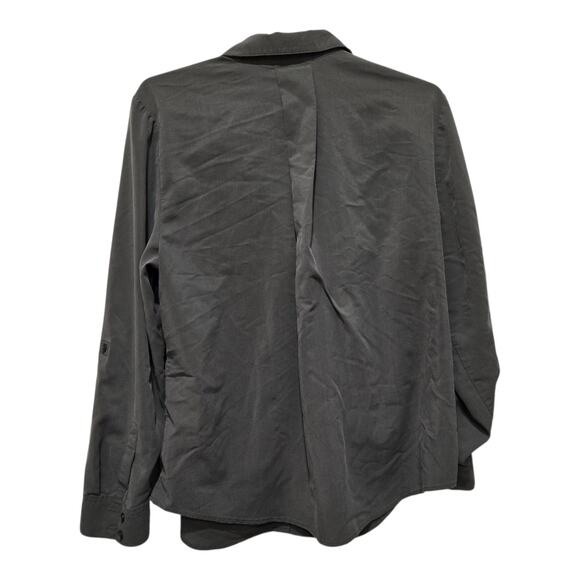 Chico’s Olive Button Front Utility Shirt Women’s Size 2 - Picture 2 of 10